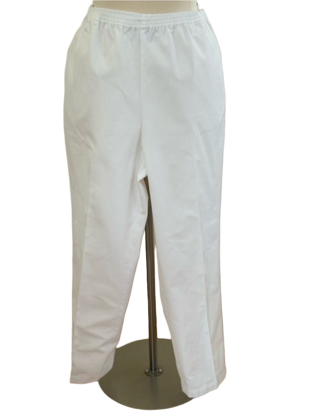 TOG Shop White Elastic Waist Straight-Leg Trousers sz 18